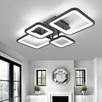 LED осветително тяло 2+2 SQUARE BLACK с дистанционно, еквивалент 500W