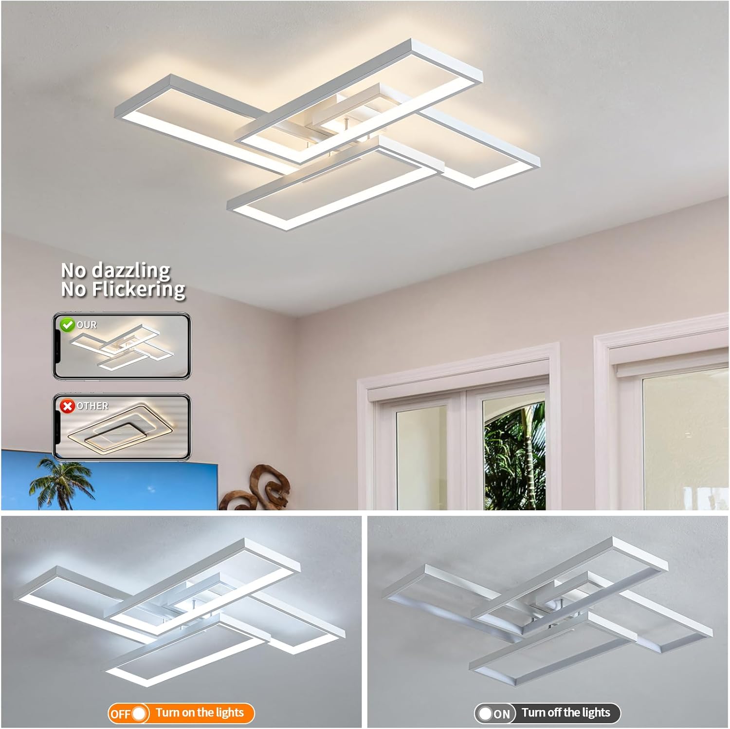 LED осветително тяло ZULE White – еквивалент 750W с дистанционно