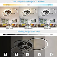 LED осветително тяло 234W CIRCLE BLACK Luxury еквивалент 1200W с дистанционно