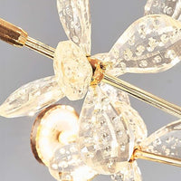 LED осветително тяло тип пендел Cristal Butterfly Gold, еквивалент 450W