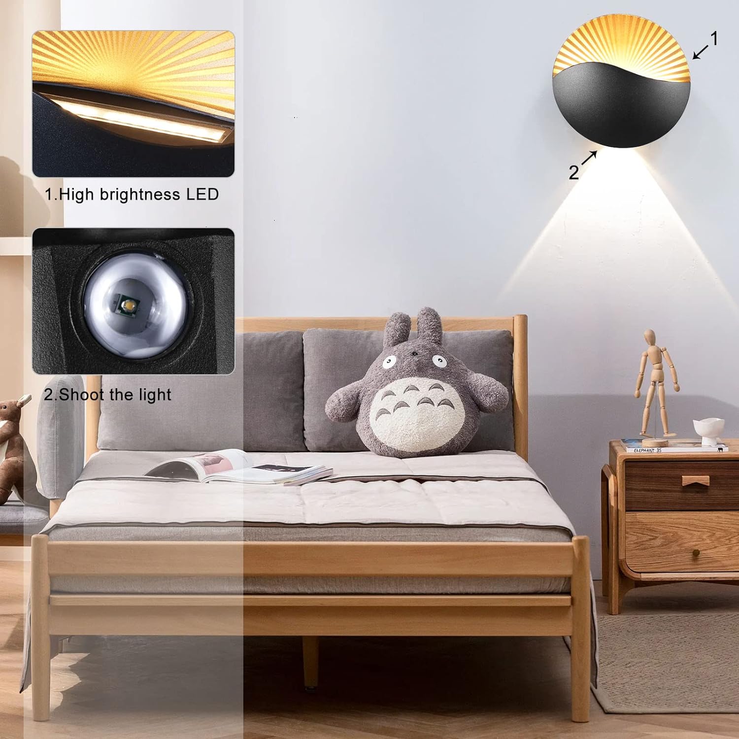 LED аплик 12W CORAL BLACK за външен монтаж