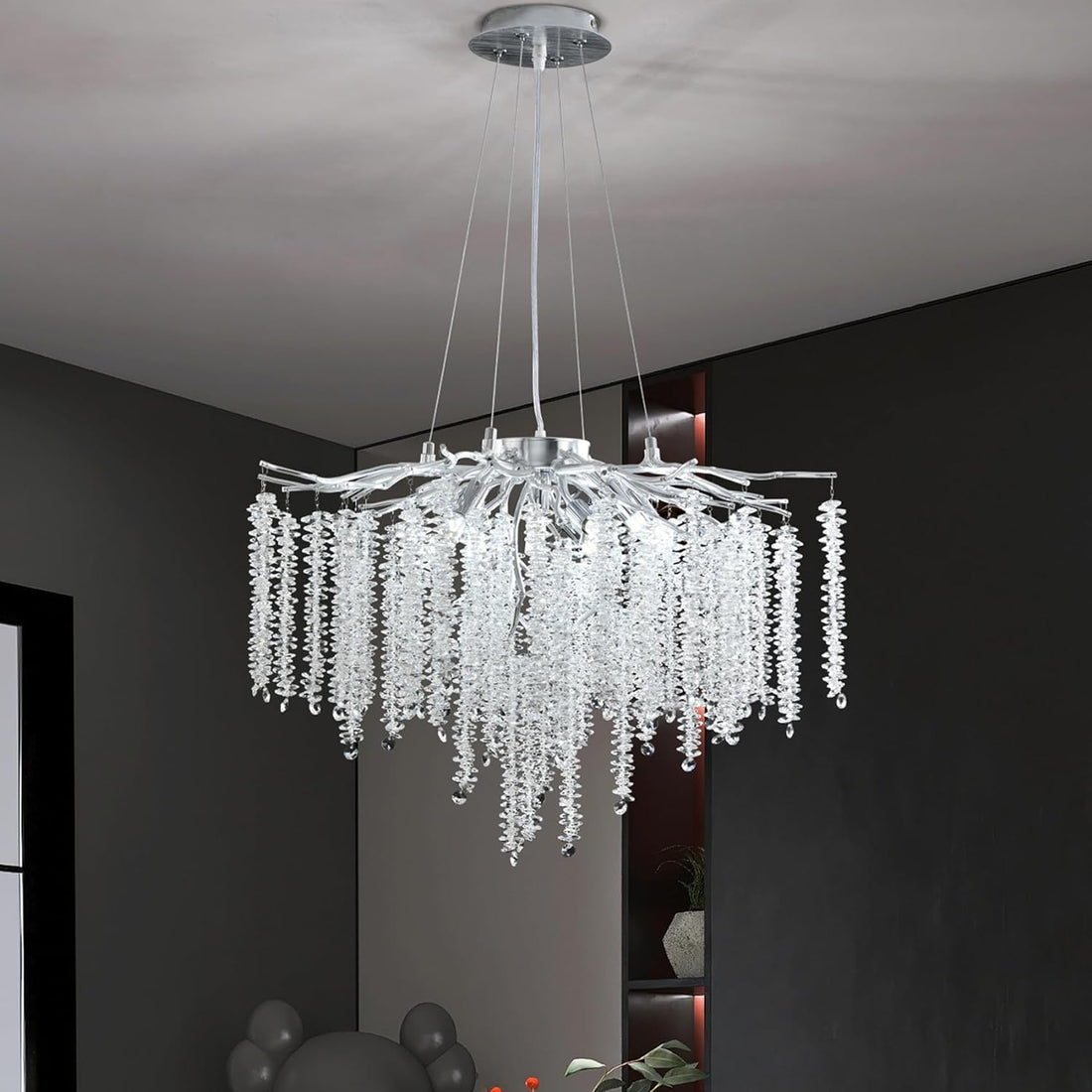 Полилей кристал LUXURY Silver Willow 80CM