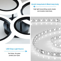 LED осветително тяло 2+2 CIRCLE BLACK Еквивалент 400W Дистанционно