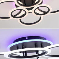 LED осветително тяло 4+2 CIRCLE RGB BLACK Еквивалент 600W Дистанционно