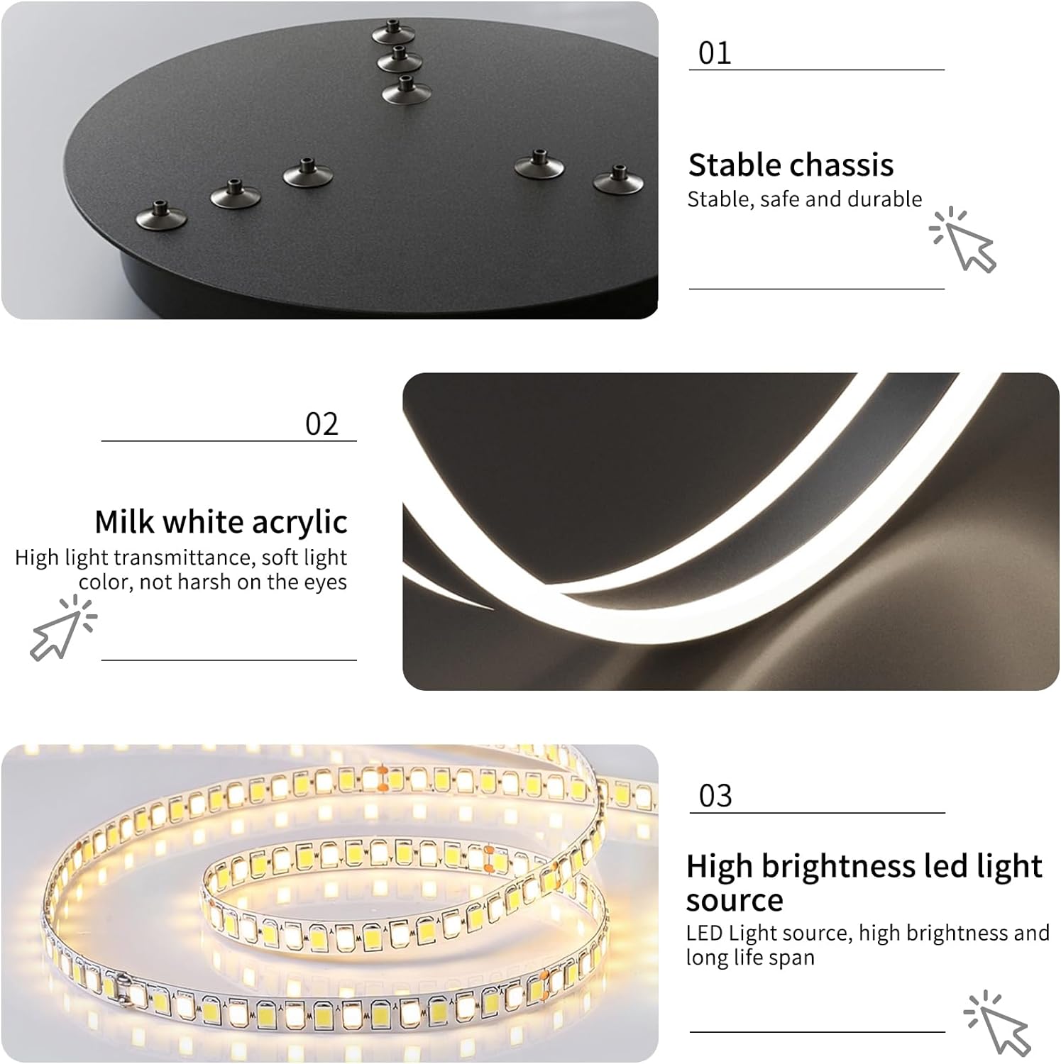 LED осветително тяло KING Black XXL 80cm 3 сегмента Еквивалент 1200W Дистанционно