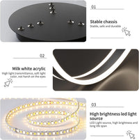 LED осветително тяло KING Black XXL 80cm 3 сегмента Еквивалент 1200W Дистанционно