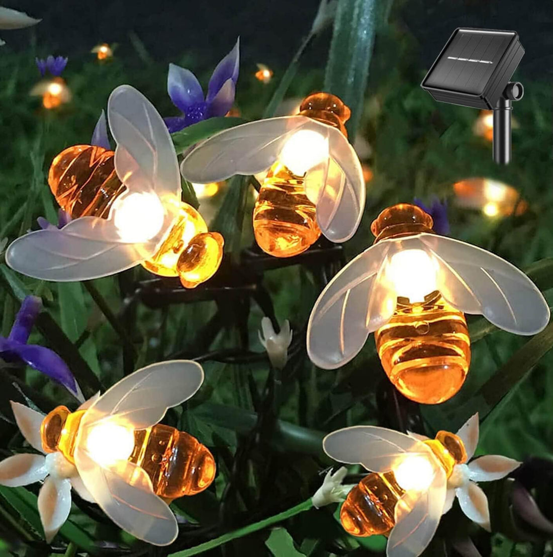 Соларна линейна LED инсталация Пчеличка 50 LED 6.5m