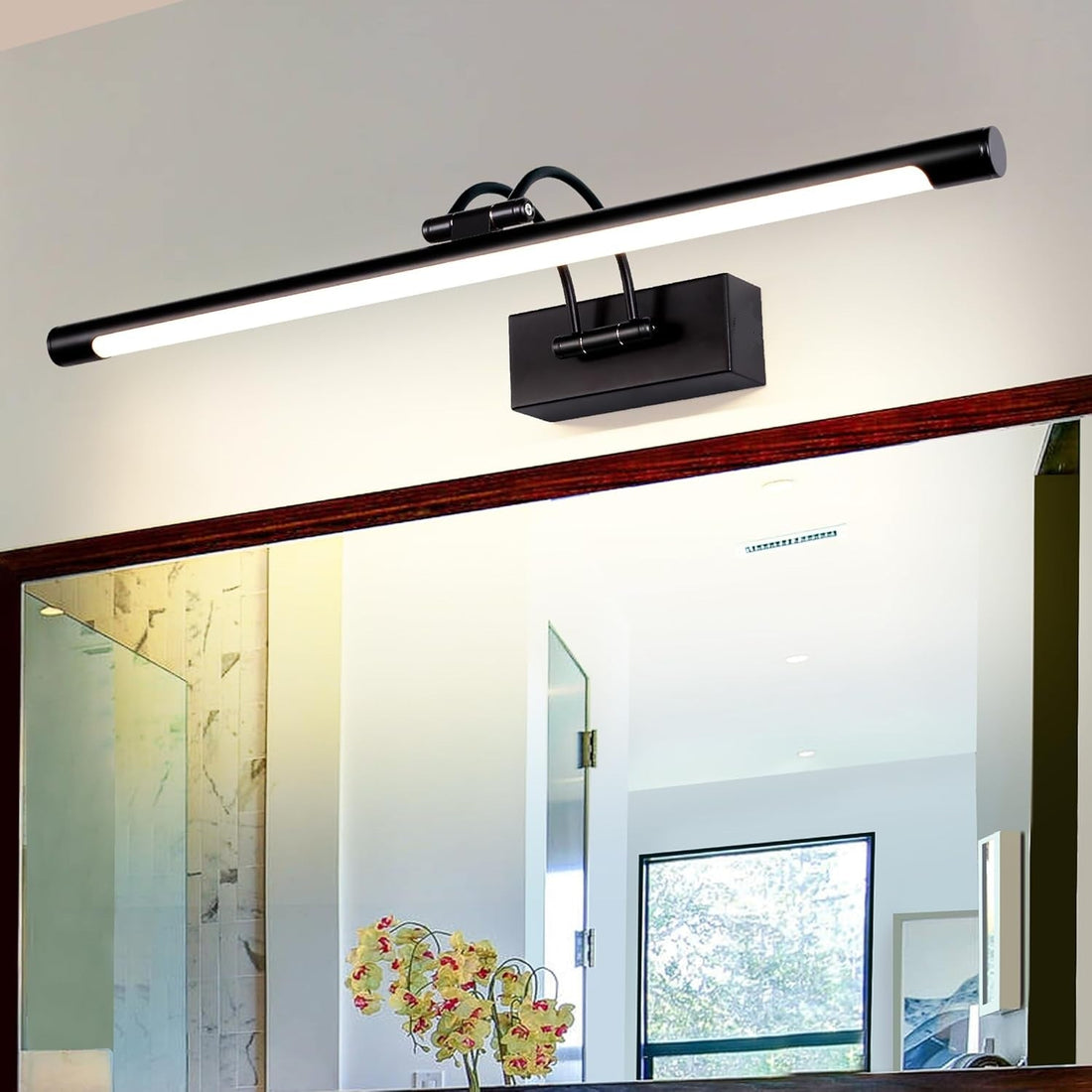 LED аплик за баня 24W 60cm черна регулируема C1309BK