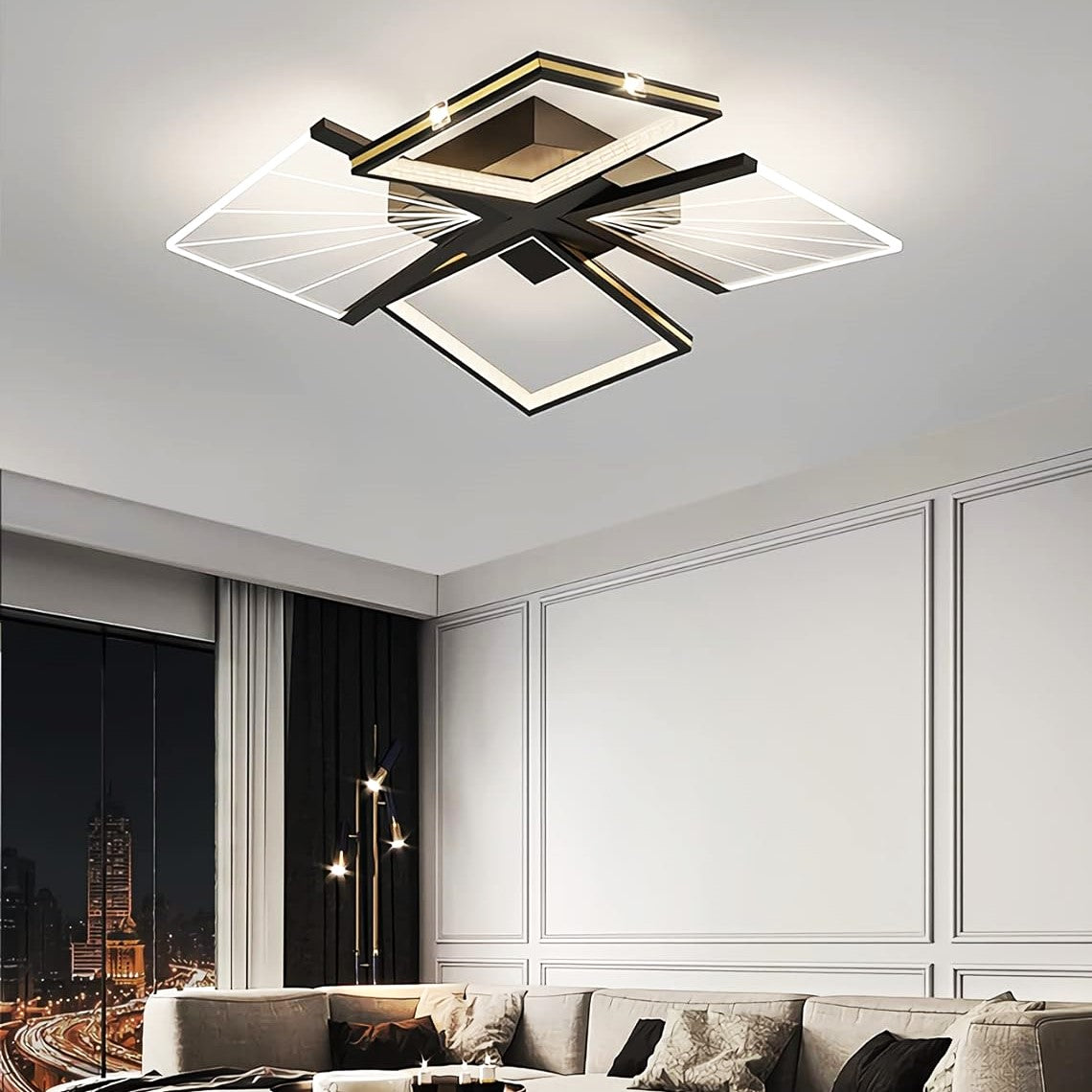 LED осветително тяло Charlotte 2+2 Square Еквивалент 400W с дистанционно
