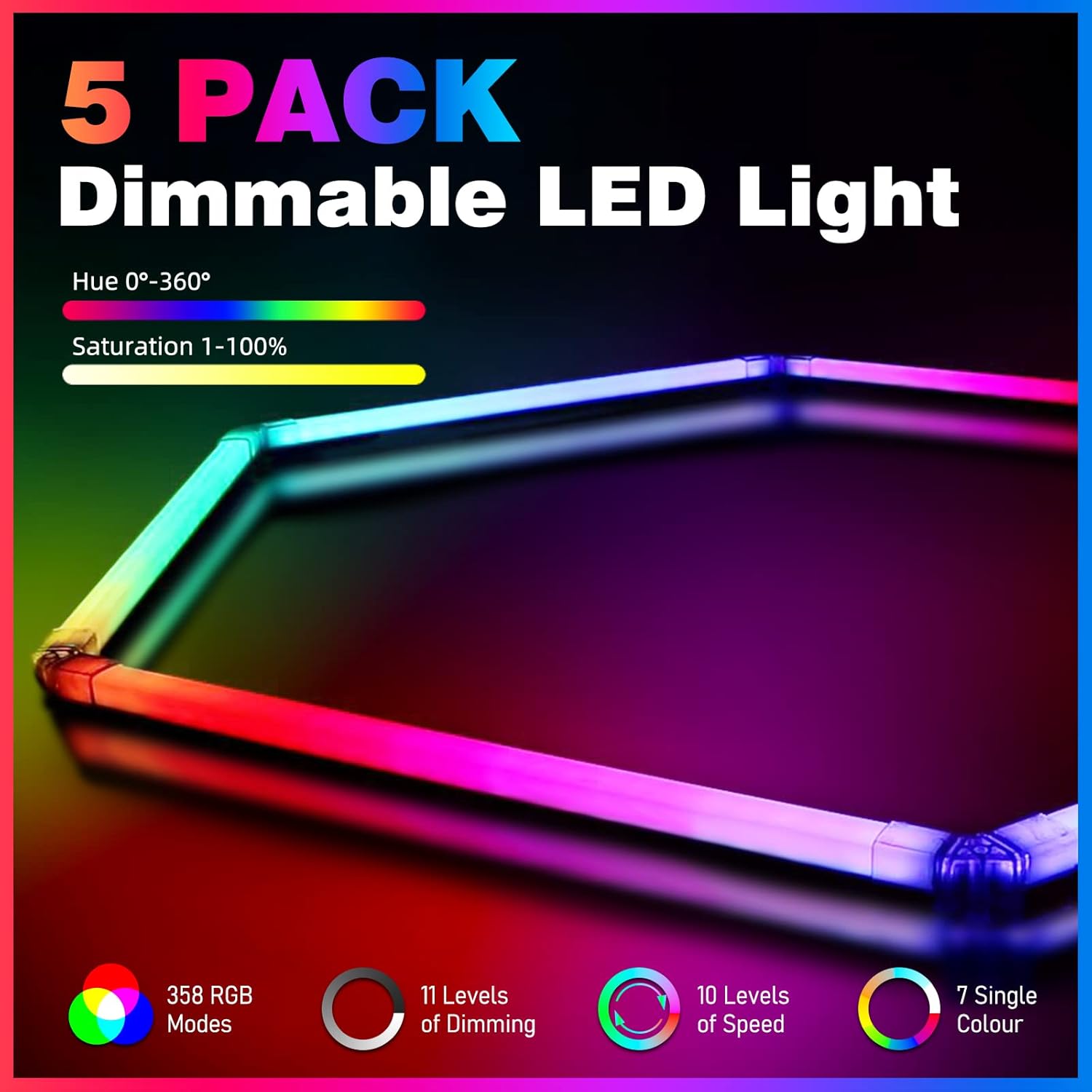 HoneyComb LED шестоъгълно осветление RGB SMART 244cm X 170cm