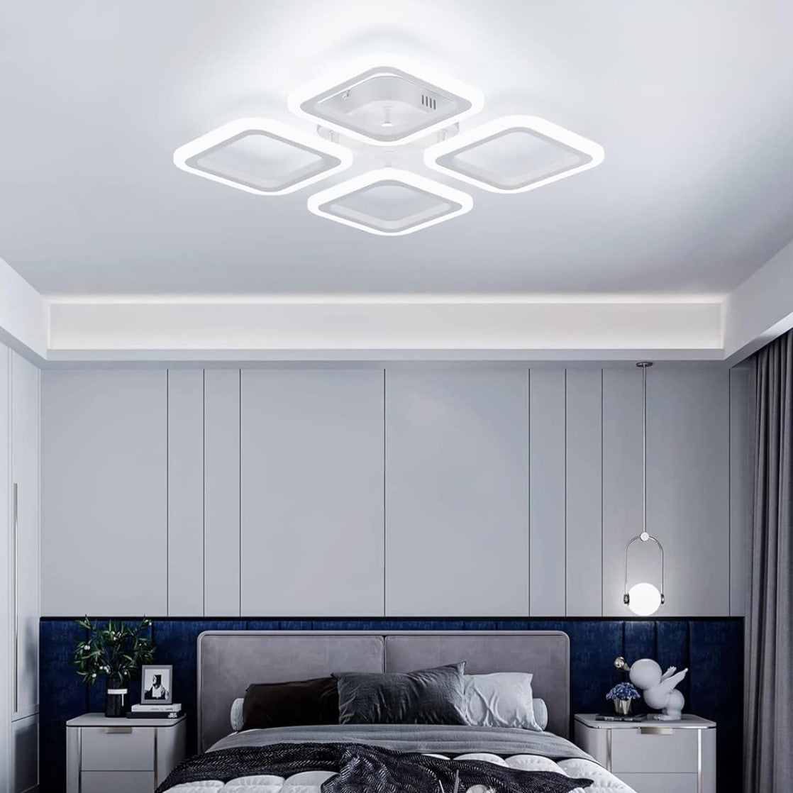 LED осветително тяло 4 SQUARES Бяло Еквивалент 250W Дистанционно
