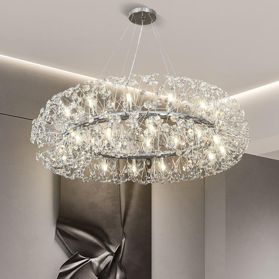 Окачено осветително тяло Crystal Dandelion Silver XXL