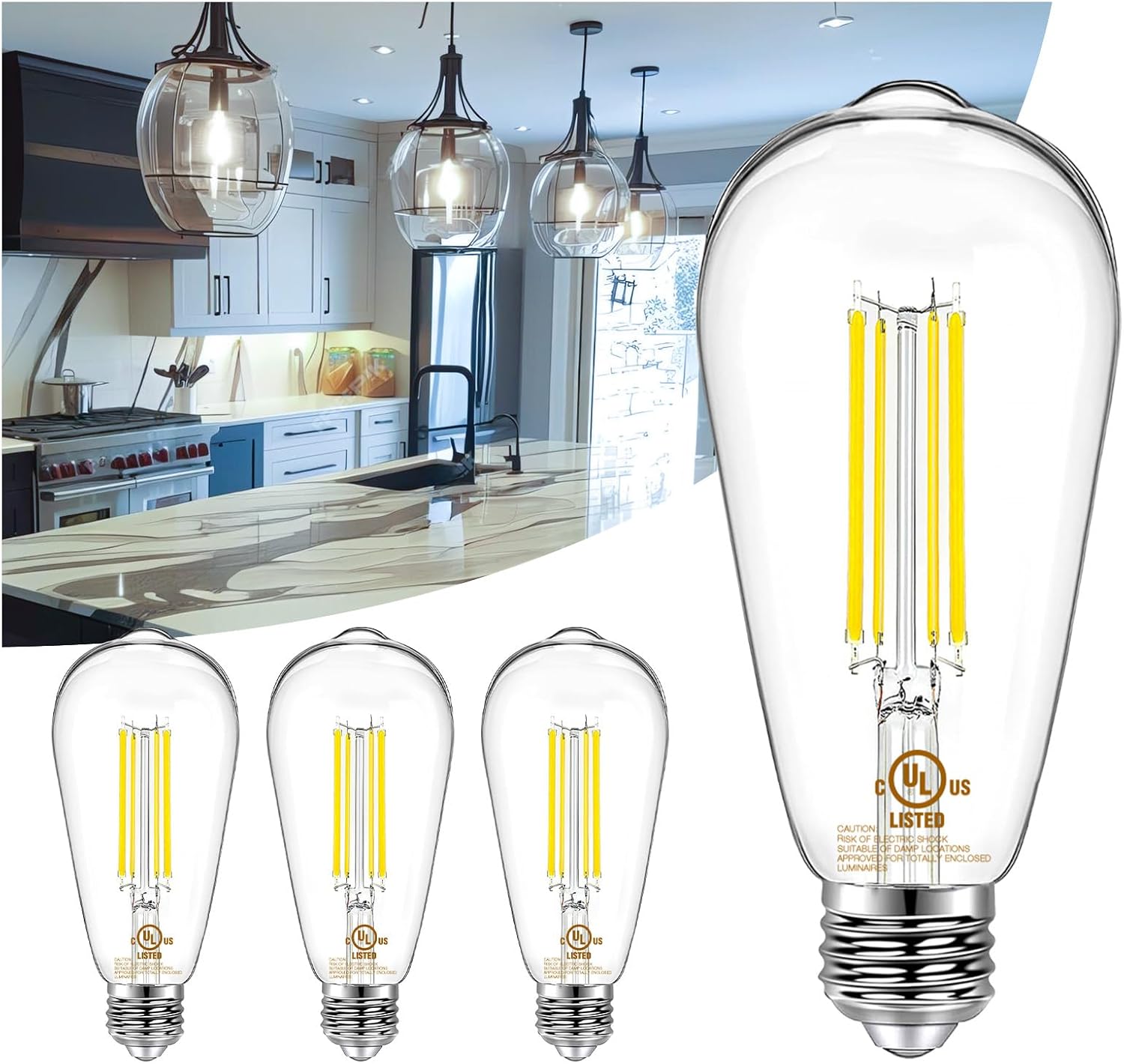 LED крушка E27 4W Филамент ST64 ДИМИРАЩА