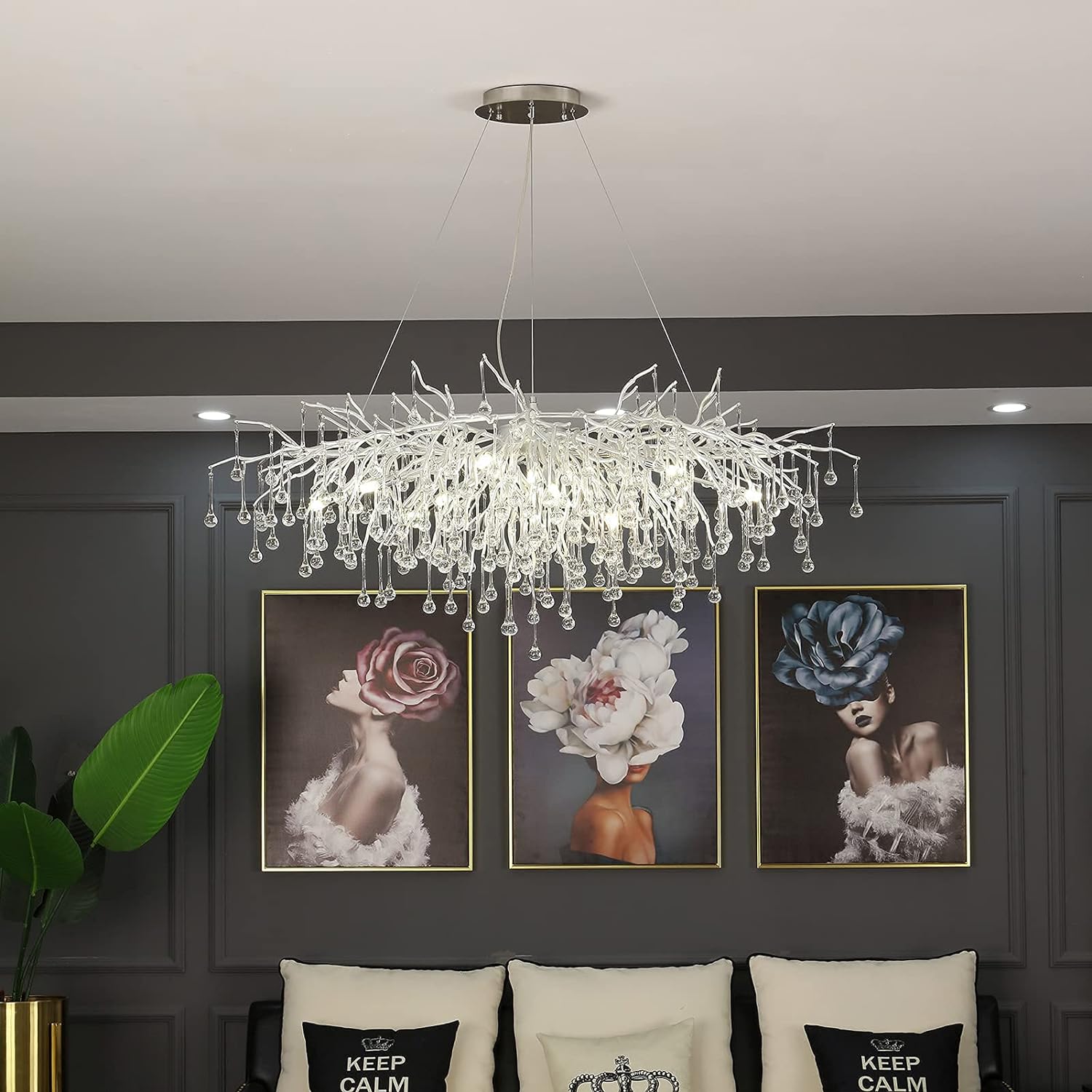 Полилей кристал LUXURY Silver Tears 80CM