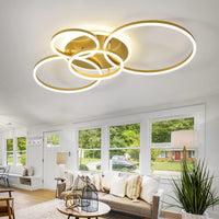 LED осветително тяло 234W CIRCLE GOLD Luxury еквивалент 1200W с дистанционно