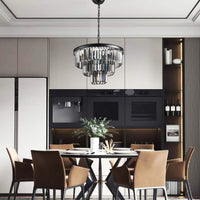 Candelabru Cristal SMOKY BLACK ROUND 600mm NEGRU + GRI / 60CM / CRISTAL Chandeliers Crystal