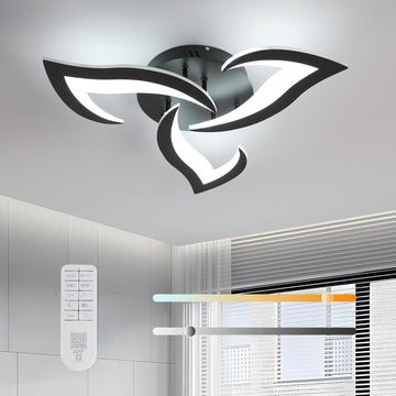 LED осветително тяло Mini Narcisse Black еквивалент 250W с дистанционно