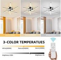 LED осветително тяло Sunny 6 Lines Round Black – еквивалент 600W (с дистанционно управление)