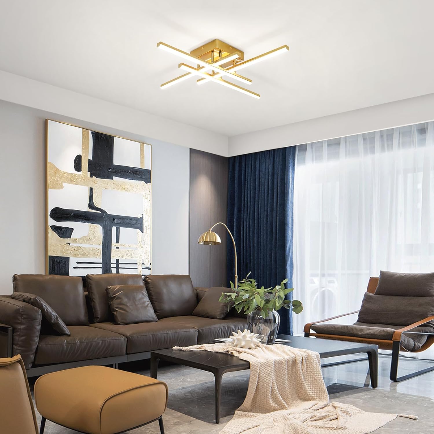 LED осветително тяло 4 Mini LINES Gold Еквивалент 200W С дистанционно
