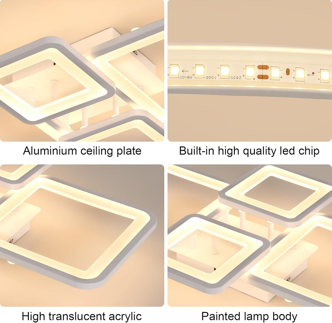 LED осветително тяло 2+2 SQUARE Бяло Еквивалент 500W Дистанционно