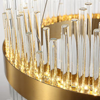 LED осветително тяло висящо CROWN Gold кристал 40cm еквивалент 300W