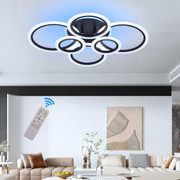 LED осветително тяло 4+2 CIRCLE RGB BLACK Еквивалент 600W Дистанционно