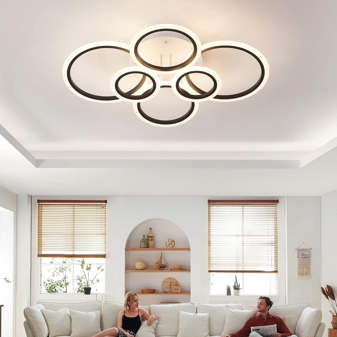 LED осветително тяло 4+2 CIRCLE MAXI Бяло+черен SMART Еквивалент 600W
