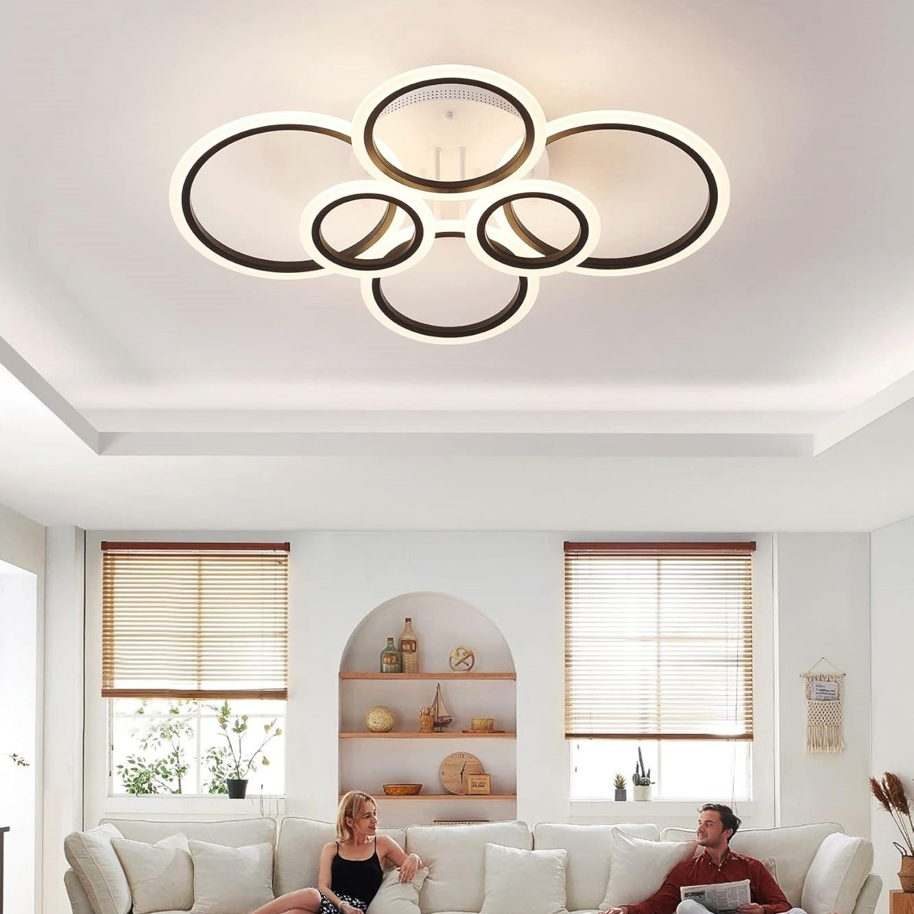 LED осветително тяло 4+2 CIRCLE MAXI Бяло+черен SMART Еквивалент 600W