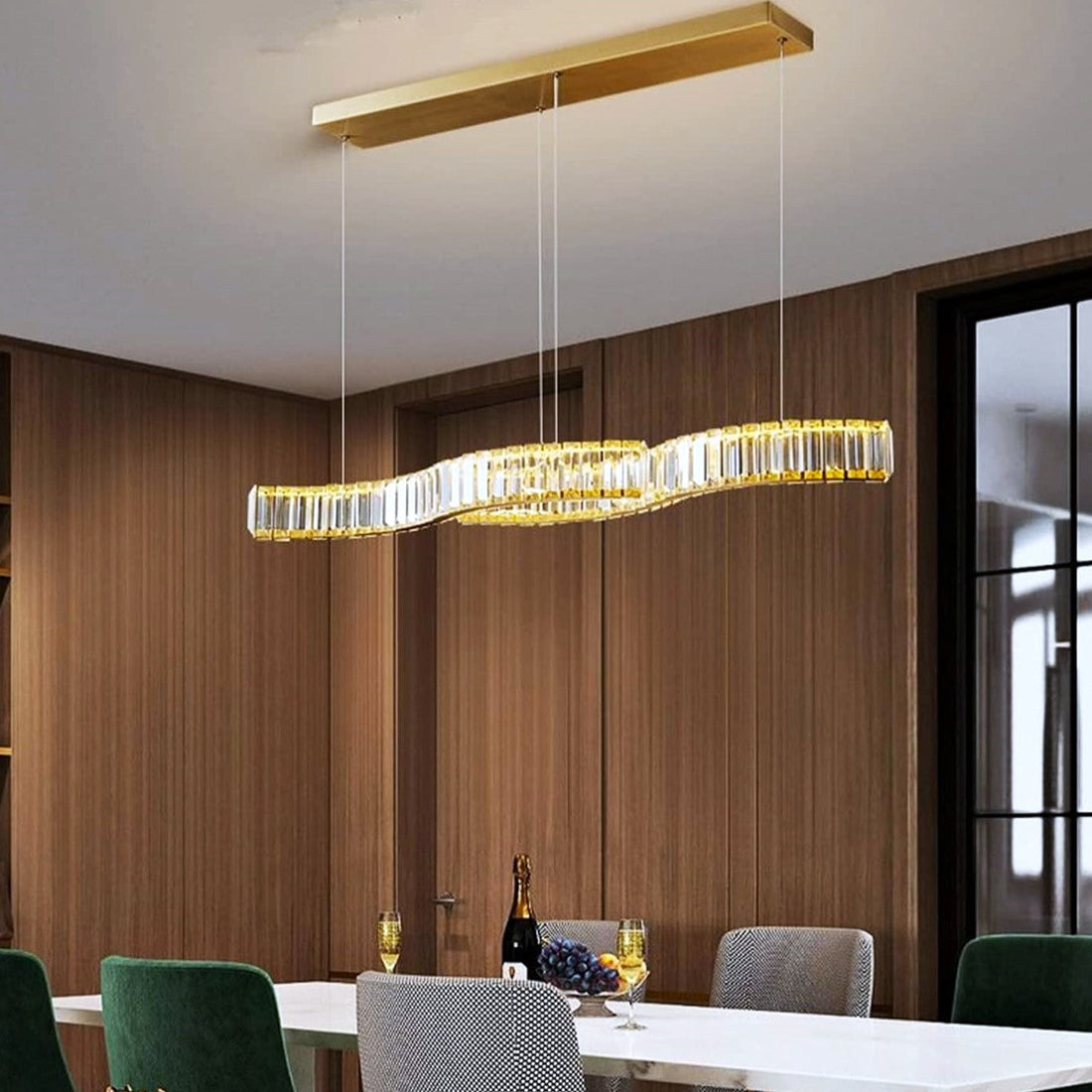 LED осветително тяло кристал висящо TWO WAVE еквивалент 400W