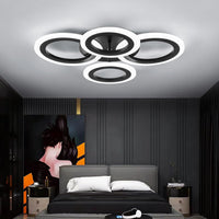 LED осветително тяло 72W 4 CIRCLE BLACK SMART гласово управление, еквивалент 400W