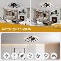 LED осветително тяло 88W Three Square Black SMART еквивалент 400W с дистанционно