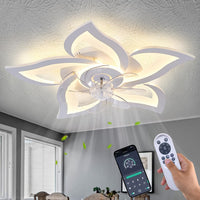 LED осветително тяло Narcisse с вентилатор и дистанционно, еквивалент 400W