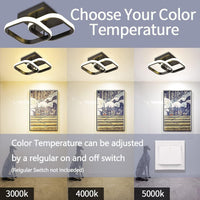 LED осветително тяло 32W Double Square черен еквивалент 200W