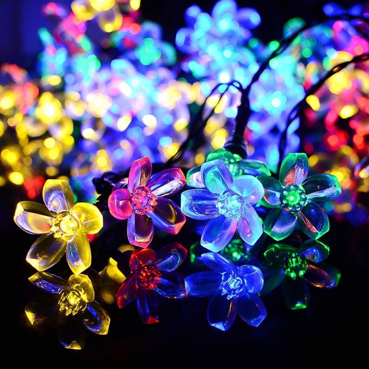 Соларен LED гирлянд Flowers линеен 50 LED 6.5m