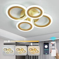 Осветително тяло LED 2+2 CIRCLE GOLD Luxury с дистанционно, еквивалент 400W