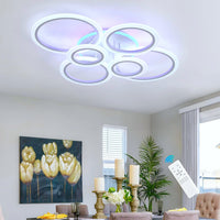 LED осветително тяло 4+2 CIRCLE RGB Бяло Еквивалент 600W Дистанционно