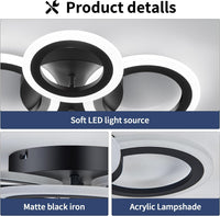 LED осветително тяло 72W 4 CIRCLE BLACK SMART гласово управление, еквивалент 400W