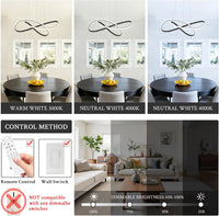 LED осветително тяло тип пендел INFINITY Black с дистанционно, еквивалент на 500W