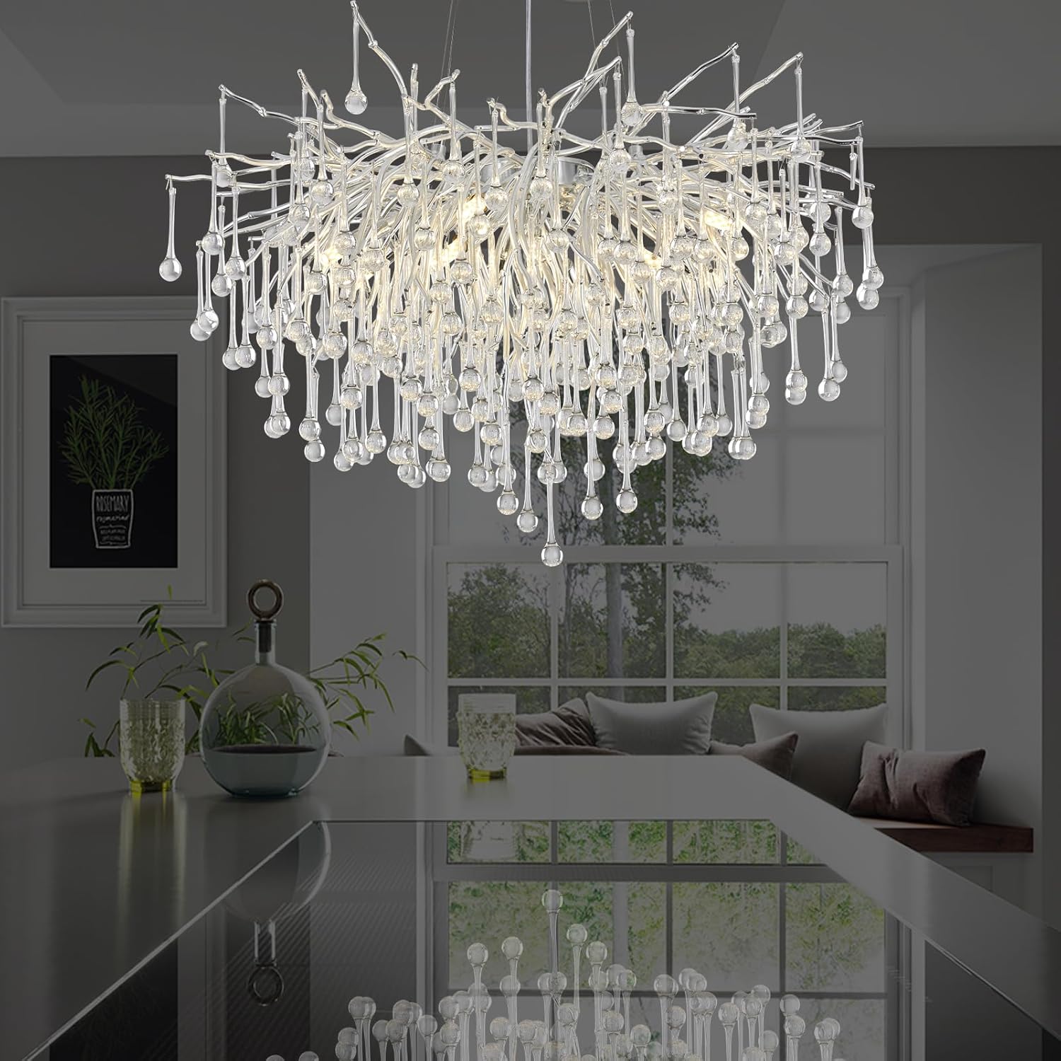 Полилей кристал LUXURY Silver Tears 60CM