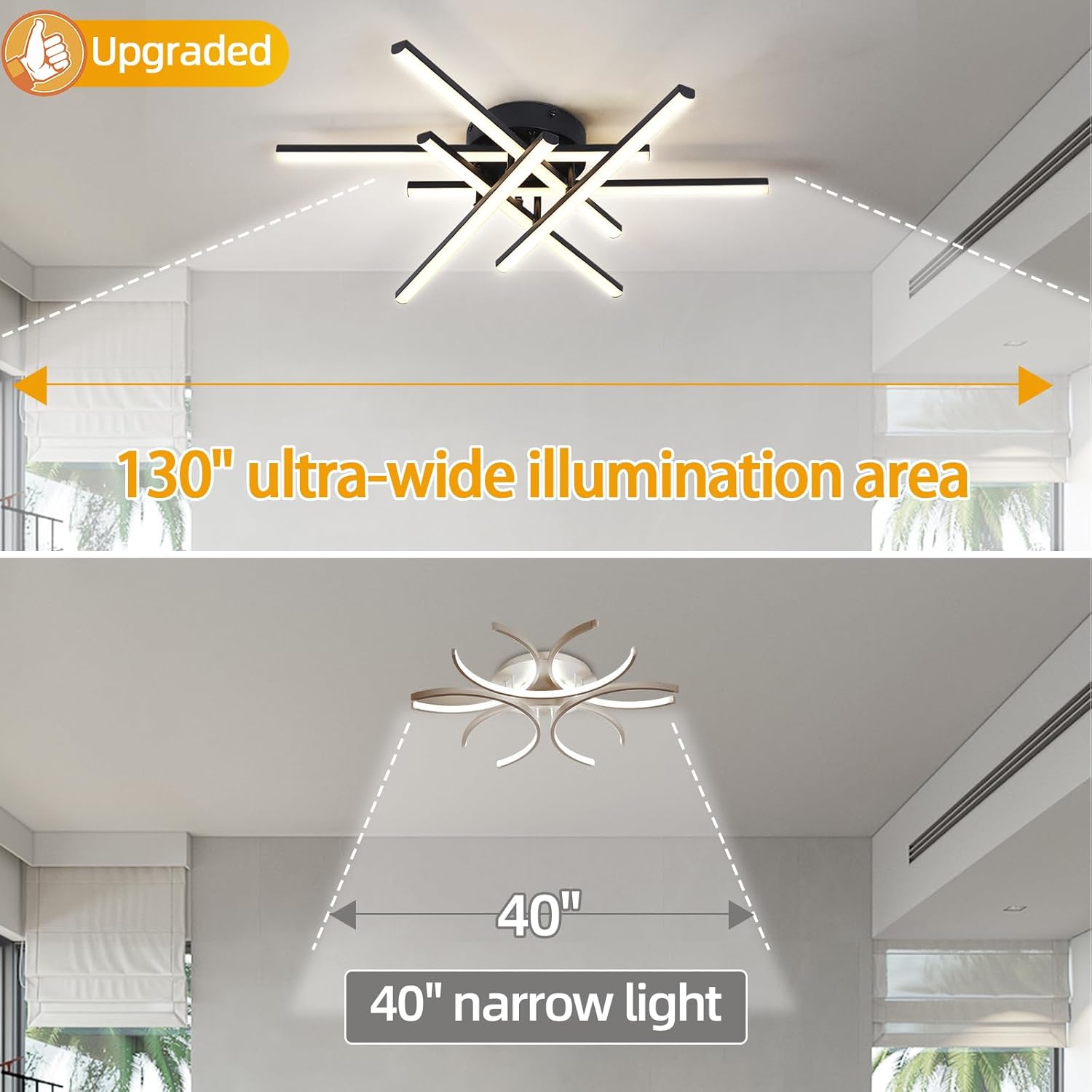 LED осветително тяло Sunny 6 Lines Round Black – еквивалент 600W (с дистанционно управление)