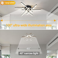 LED осветително тяло Sunny 6 Lines Round Black – еквивалент 600W (с дистанционно управление)