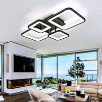 LED осветително тяло 2+2 SQUARE BLACK с дистанционно, еквивалент 500W