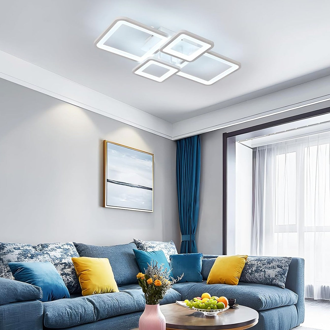 LED осветително тяло 2+2 SQUARE Бяло Еквивалент 500W Дистанционно