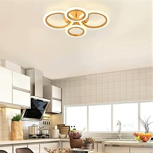 Осветително тяло LED 2+2 CIRCLE GOLD Luxury с дистанционно, еквивалент 400W