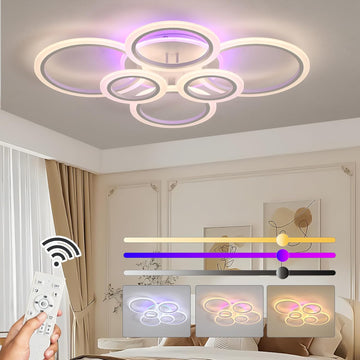 LED осветително тяло 4+2 CIRCLE RGB Бяло Еквивалент 600W Дистанционно