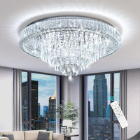 LED осветително тяло от кристал, плафониера Royal Round с дистанционно, еквивалент 700W
