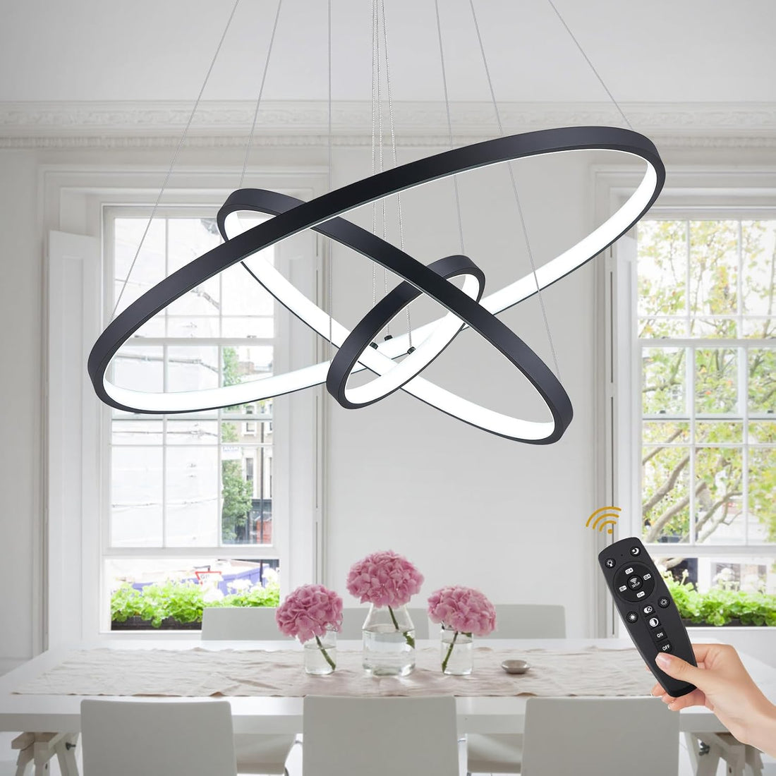 LED осветително тяло WONDER Black 3 Segmente еквивалент 600W с дистанционно