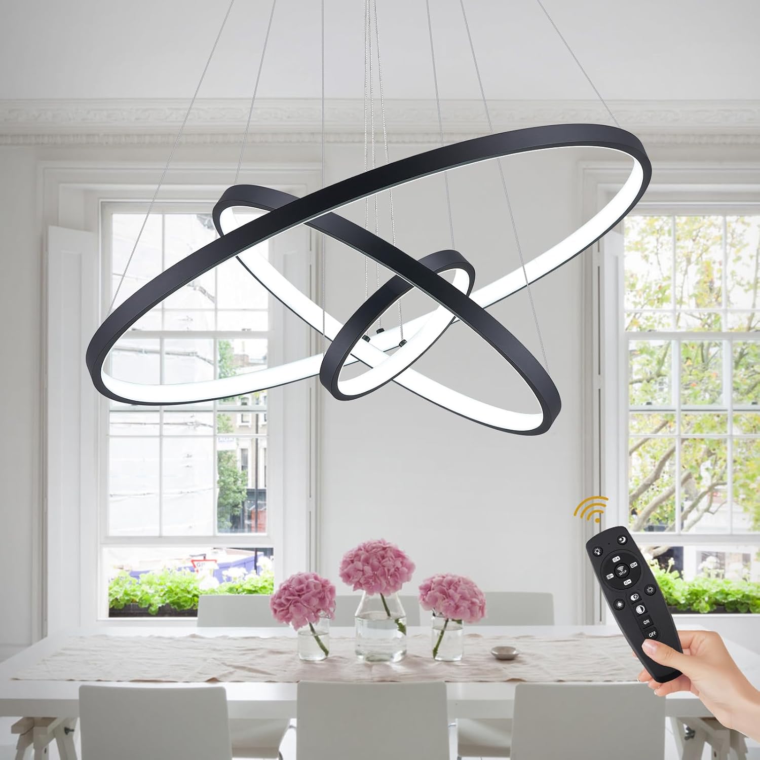LED осветително тяло WONDER Black 3 Segmente еквивалент 600W с дистанционно