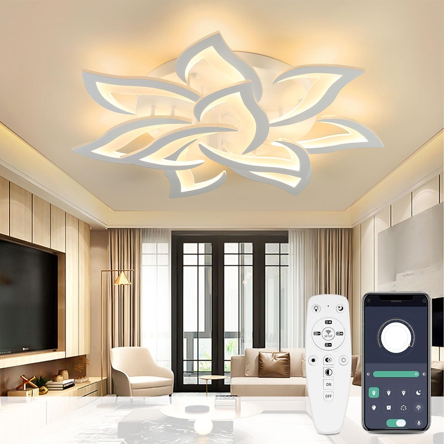 LED осветително тяло NARCISSE GRANDE с дистанционно, еквивалент 800W