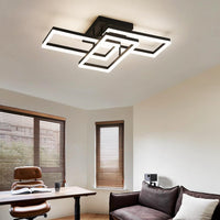 LED осветително тяло 3 Rectangular Shape Black еквивалент 300W с дистанционно
